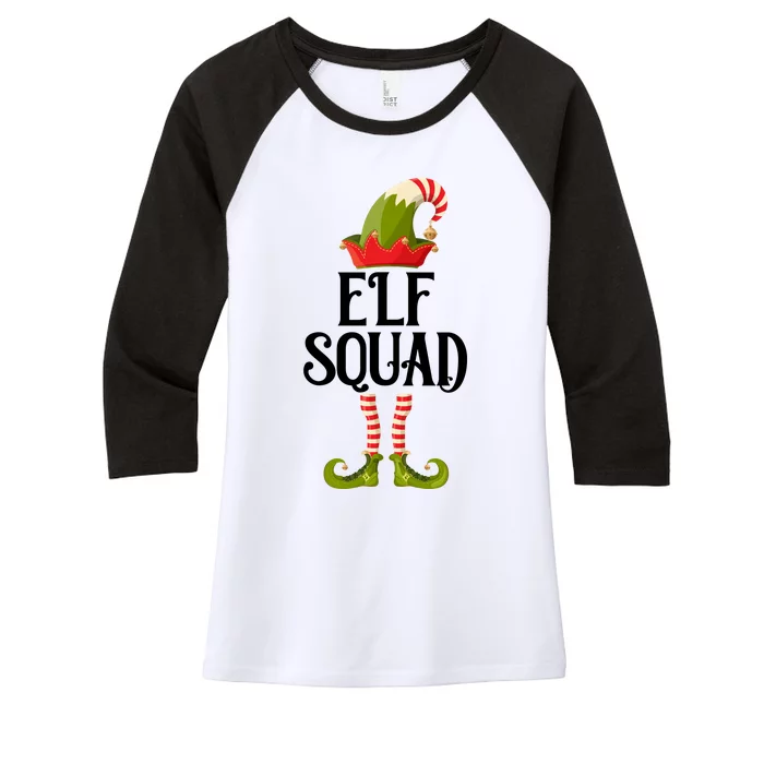 Elf Squad Festive Christmas Holiday Women's Tri-Blend 3/4-Sleeve Raglan Shirt