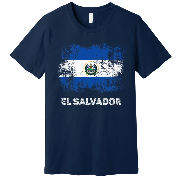 El Salvadoran Flag Patriotic El Salvador Flag Premium T-Shirt