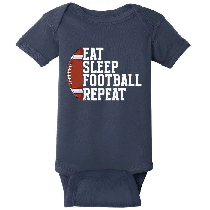 Eat Sleep Football Repeat Football Player Football Baby Bodysuit