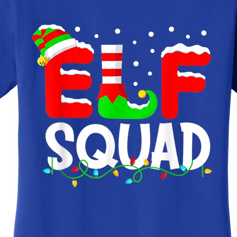 Elf Squad Funny Group Family Matching Christmas Pajamas Xmas Gift Women's T-Shirt