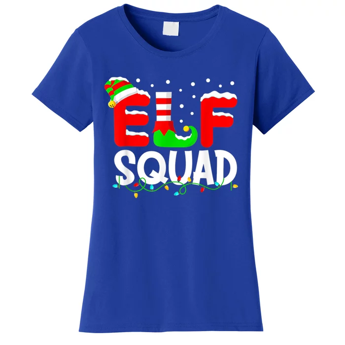 Elf Squad Funny Group Family Matching Christmas Pajamas Xmas Gift Women's T-Shirt