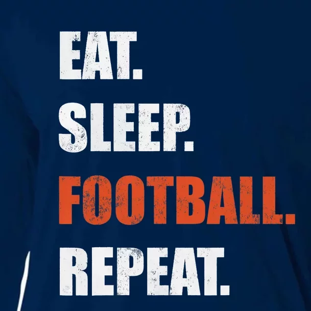 Eat Sleep Football Repeat Cooling Performance Long Sleeve Crew