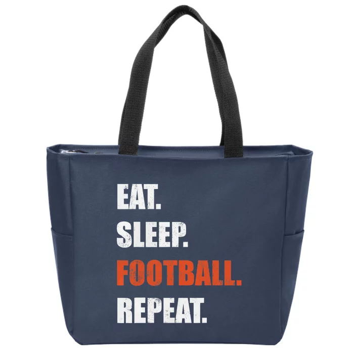 Eat Sleep Football Repeat Zip Tote Bag