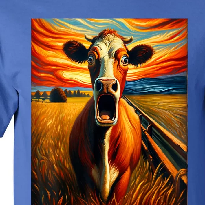 Expressionist Scream For Cow Lovers | Artistic Cow Tall T-Shirt