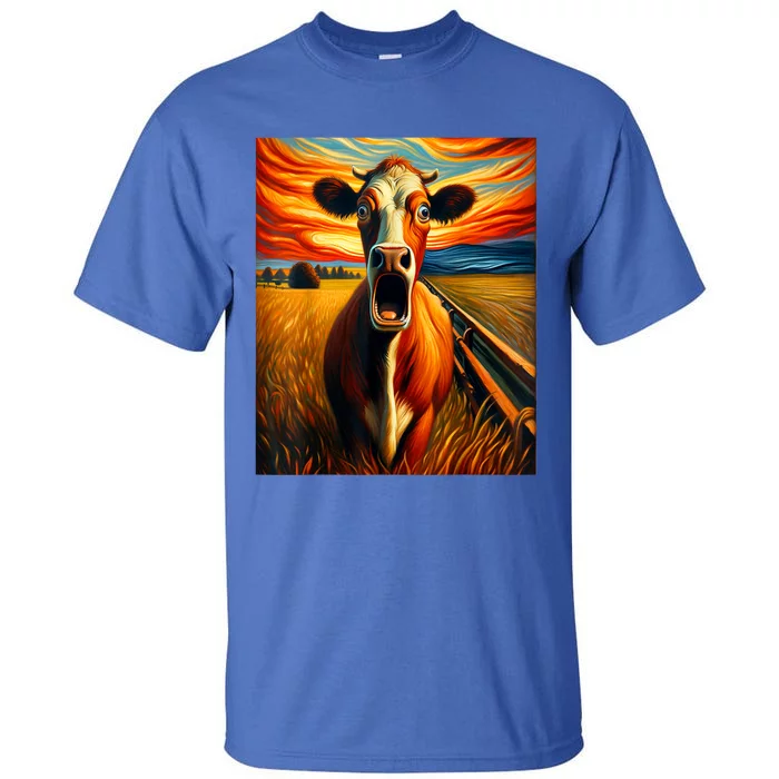 Expressionist Scream For Cow Lovers | Artistic Cow Tall T-Shirt