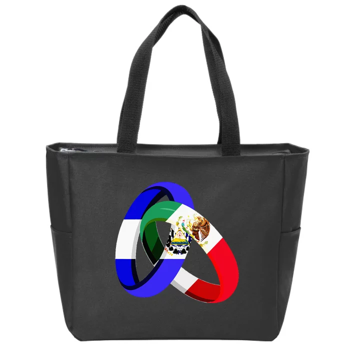 El Salvador Flag Mexico Grown Ring Marriage Wedding Zip Tote Bag