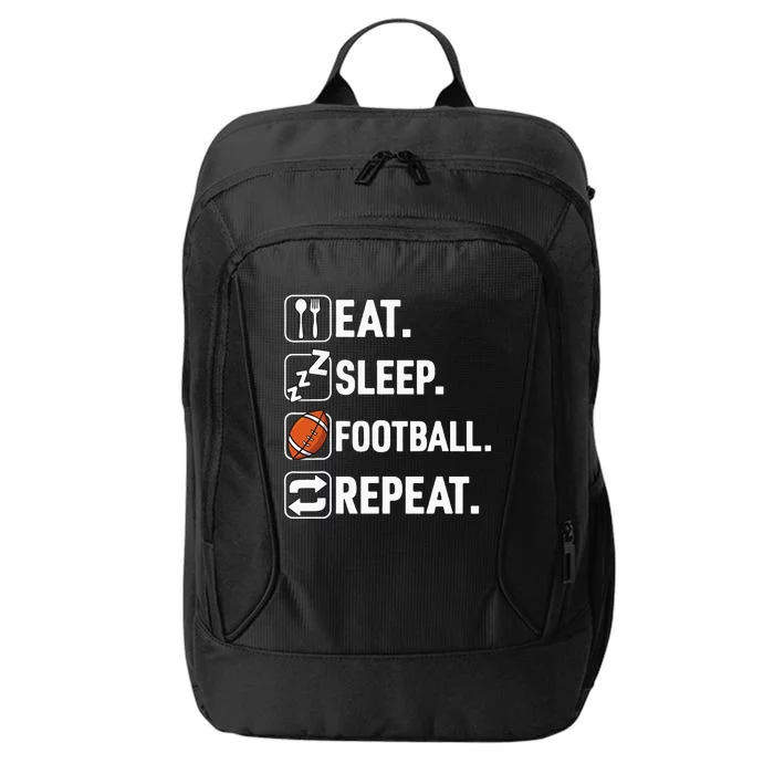 Eat Sleep Football Repeat Funny Football Player Coach Team City Backpack