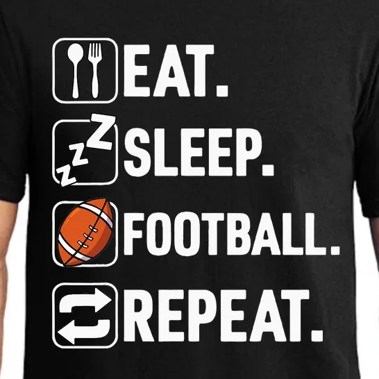 Eat Sleep Football Repeat Funny Football Player Coach Team Pajama Set