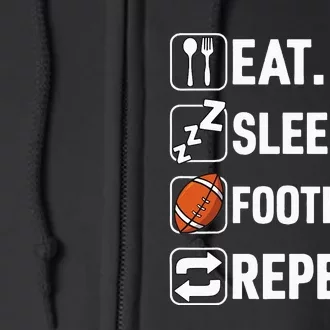 Eat Sleep Football Repeat Funny Football Player Coach Team Full Zip Hoodie