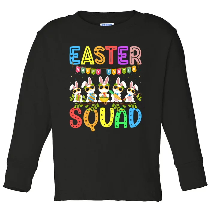 Easter Squad Family Matching Easter Day Bunny Egg Hunt Group Toddler Long Sleeve Shirt