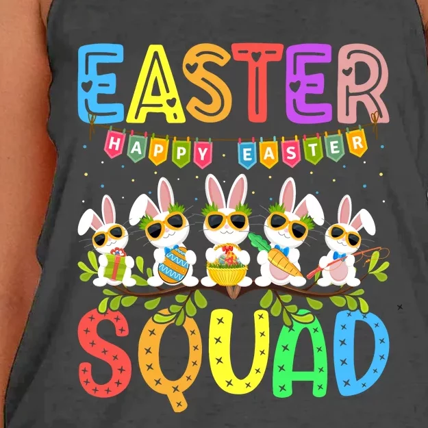 Easter Squad Family Matching Easter Day Bunny Egg Hunt Group Women's Knotted Racerback Tank