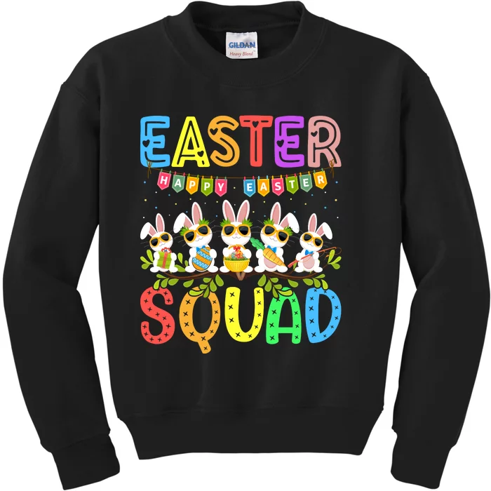 Easter Squad Family Matching Easter Day Bunny Egg Hunt Group Kids Sweatshirt