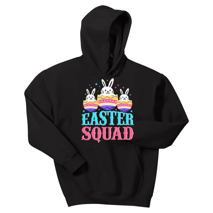 Easter Squad Family Matching Easter Day Bunny Egg Hunt Group Kids Hoodie