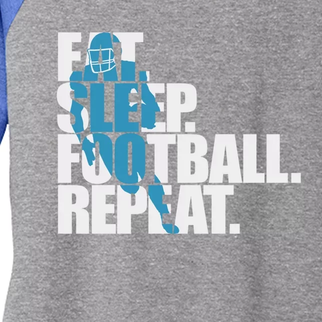 Eat Sleep Football Repeat Sports Gift Women's Tri-Blend 3/4-Sleeve Raglan Shirt