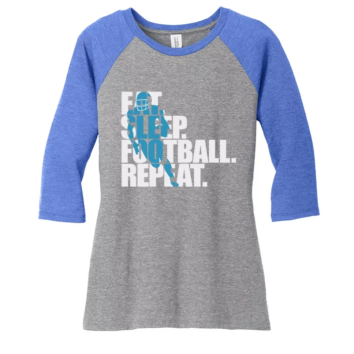 Eat Sleep Football Repeat Sports Gift Women's Tri-Blend 3/4-Sleeve Raglan Shirt