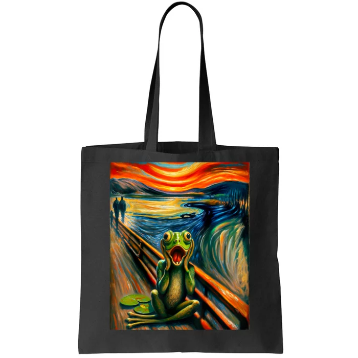 Expressionist Scream For Frog Lovers | Artistic Frog Tote Bag