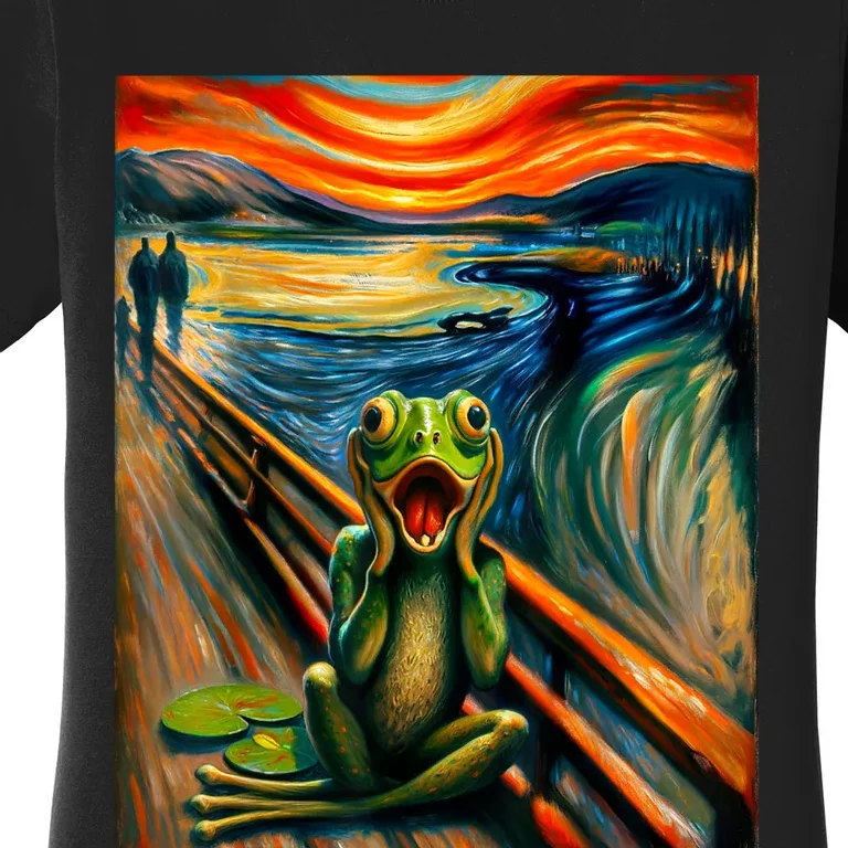 Expressionist Scream For Frog Lovers | Artistic Frog Women's T-Shirt