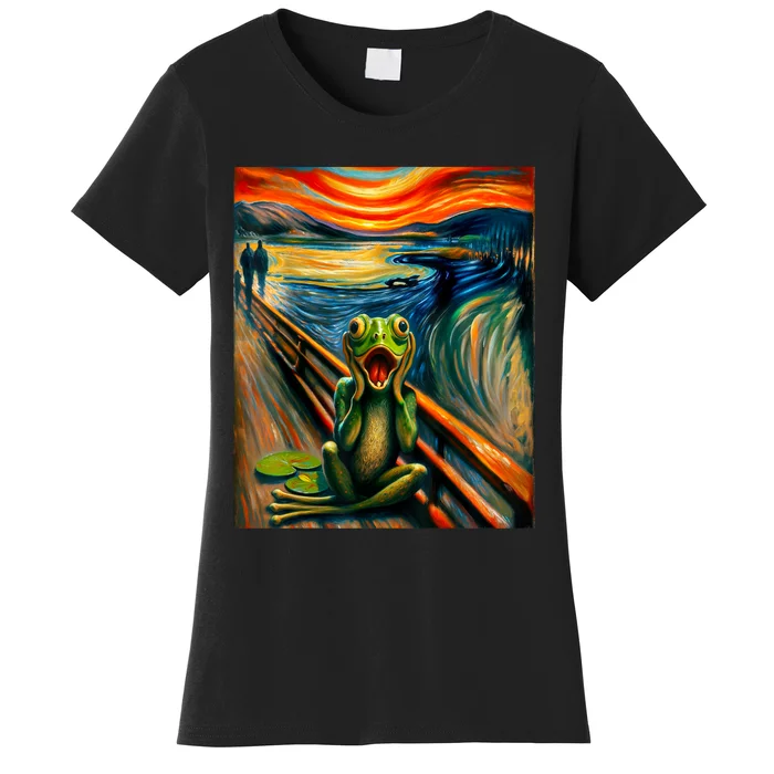 Expressionist Scream For Frog Lovers | Artistic Frog Women's T-Shirt