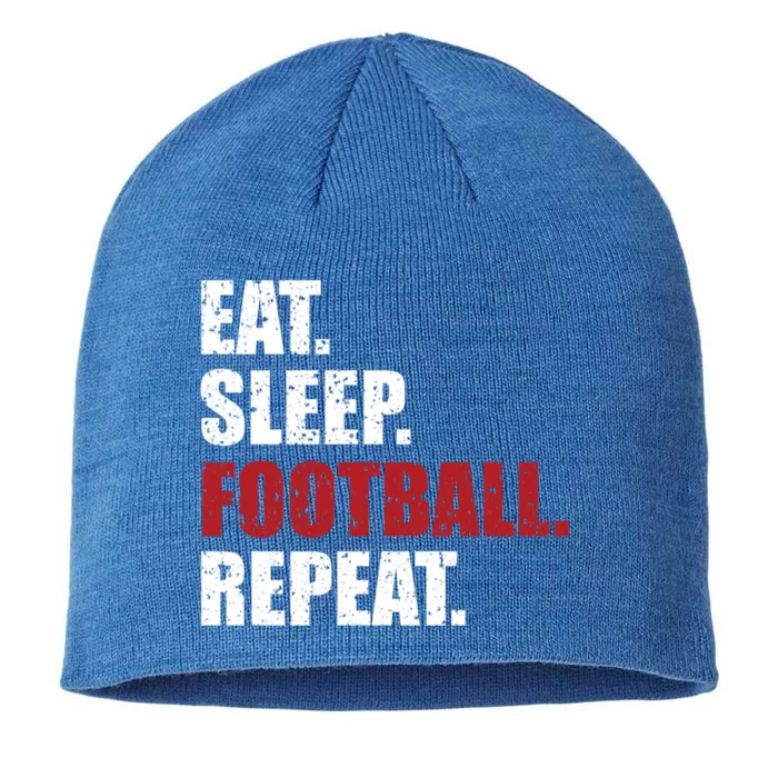 Eat Sleep Football Repeat Gift 8 1/2in Sustainable Knit Beanie