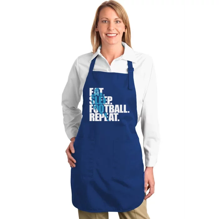 Eat Sleep Football Repeat Sports Gift Full-Length Apron With Pocket