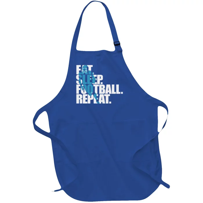 Eat Sleep Football Repeat Sports Gift Full-Length Apron With Pocket