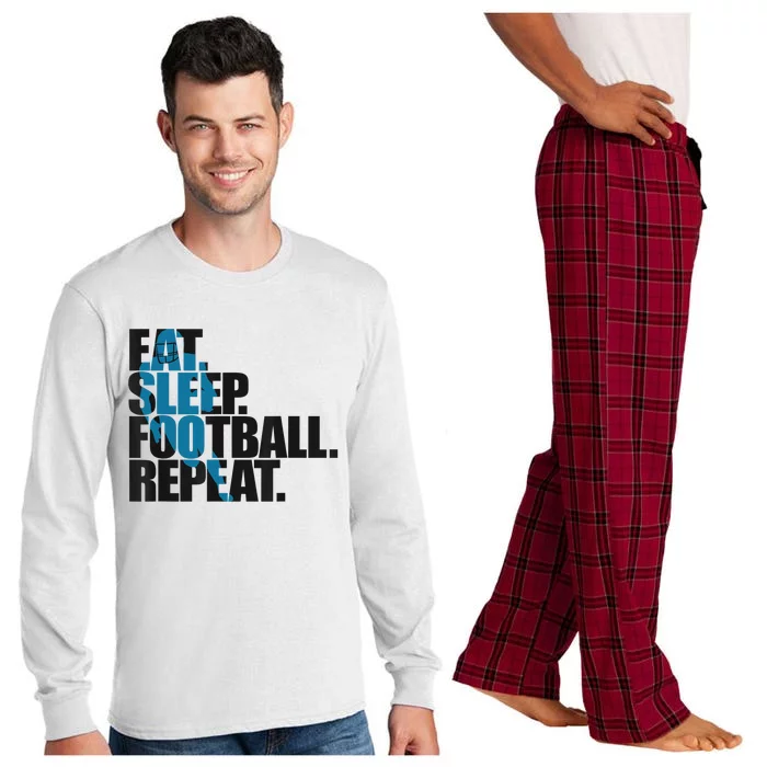 Eat Sleep Football Repeat Boy Sports Long Sleeve Pajama Set