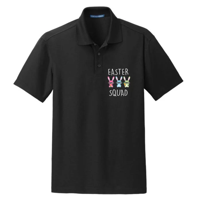 Easter Squad Funny Family Easter Day Gift Cute Rabbit Glasses Dry Zone Grid Performance Polo