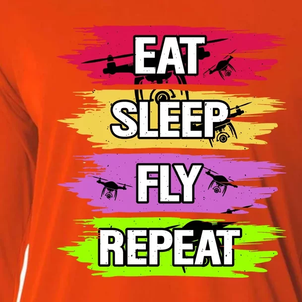 Eat Sleep Fly Repeat Cooling Performance Long Sleeve Crew