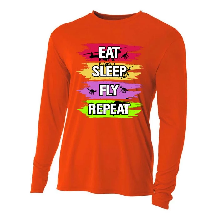 Eat Sleep Fly Repeat Cooling Performance Long Sleeve Crew