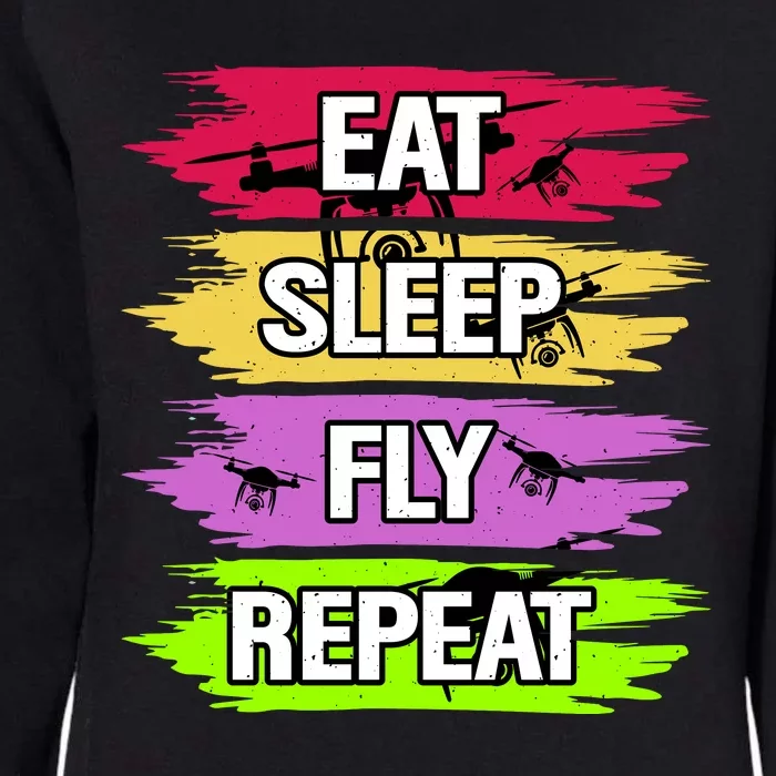 Eat Sleep Fly Repeat Womens California Wash Sweatshirt