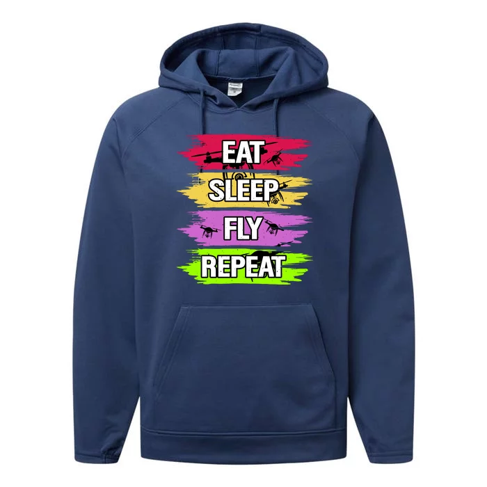 Eat Sleep Fly Repeat Performance Fleece Hoodie