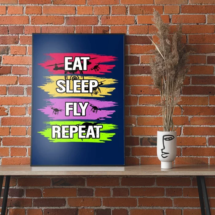 Eat Sleep Fly Repeat Poster