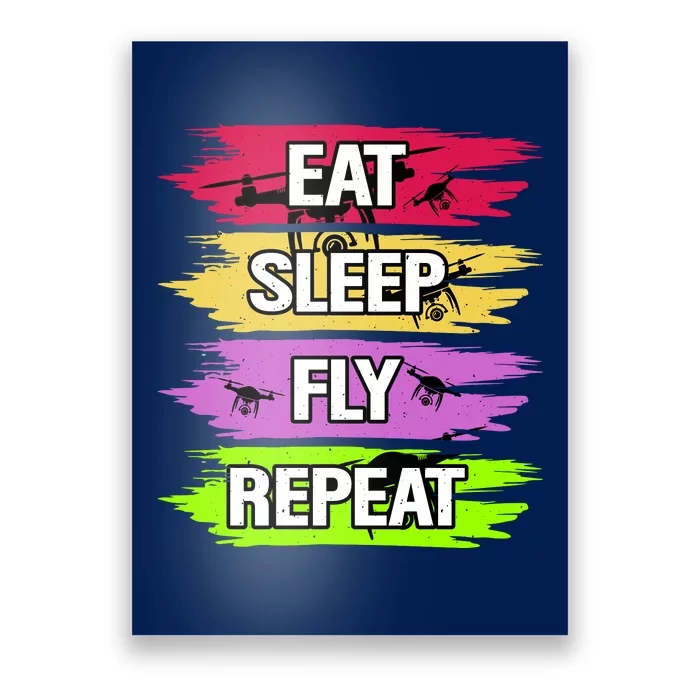 Eat Sleep Fly Repeat Poster