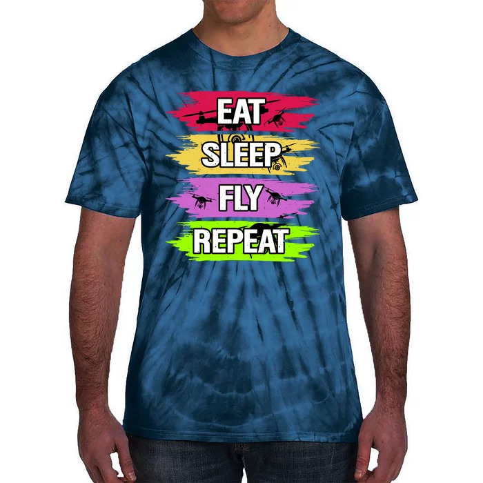 Eat Sleep Fly Repeat Tie-Dye T-Shirt