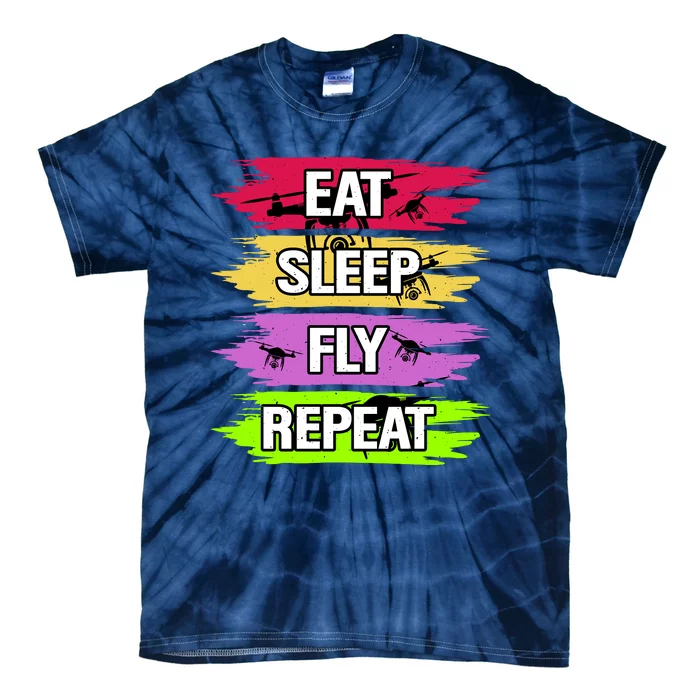 Eat Sleep Fly Repeat Tie-Dye T-Shirt