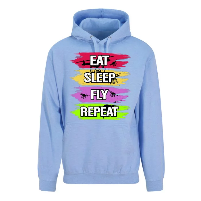 Eat Sleep Fly Repeat Unisex Surf Hoodie