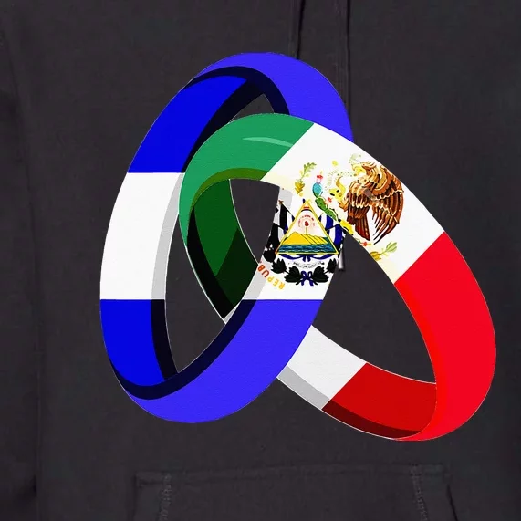 El Salvador Flag Mexico Grown Ring Marriage Wedding Premium Hoodie