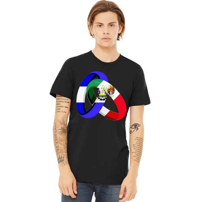 El Salvador Flag Mexico Grown Ring Marriage Wedding Premium T-Shirt