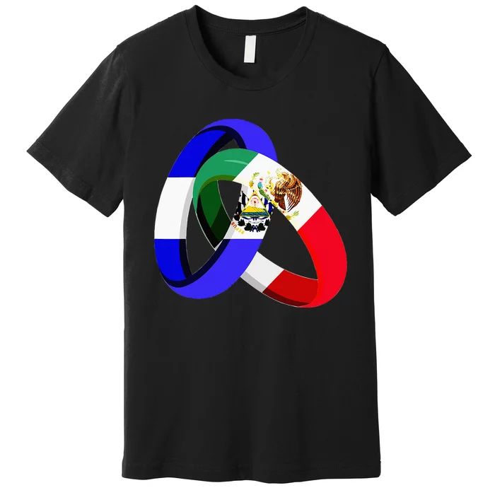 El Salvador Flag Mexico Grown Ring Marriage Wedding Premium T-Shirt