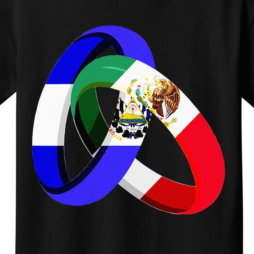 El Salvador Flag Mexico Grown Ring Marriage Wedding Kids T-Shirt