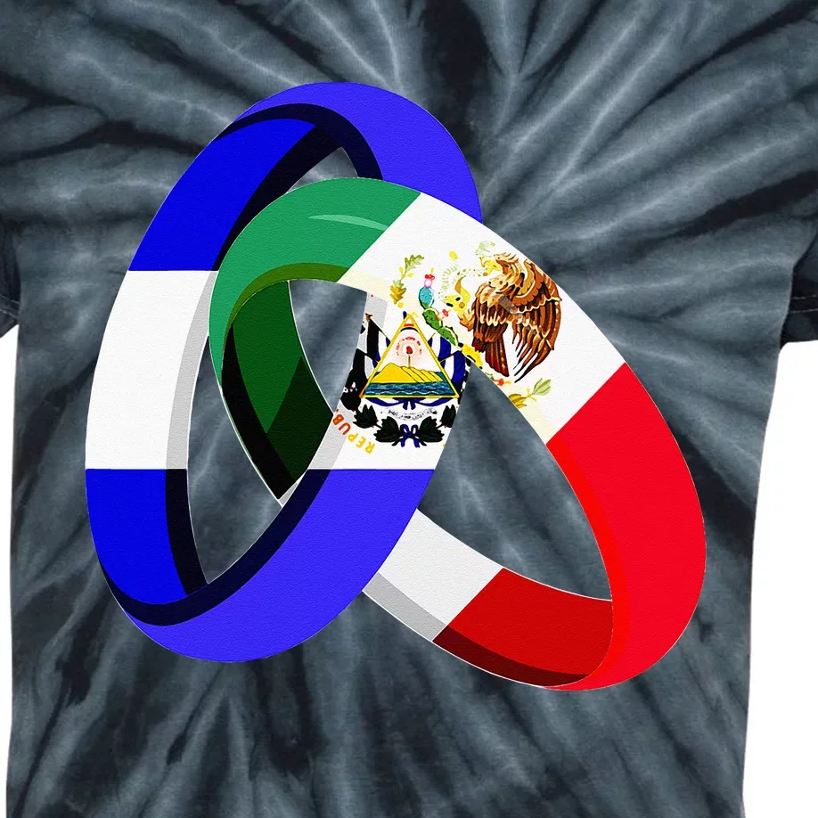 El Salvador Flag Mexico Grown Ring Marriage Wedding Kids Tie-Dye T-Shirt