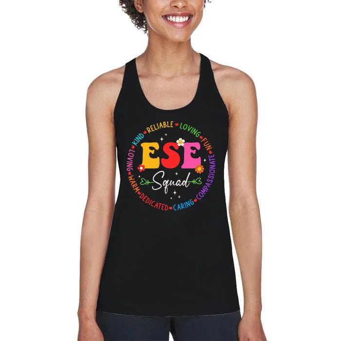 Ese Squad First Last Day Team Teacher Student Tribe Women's Racerback Tank