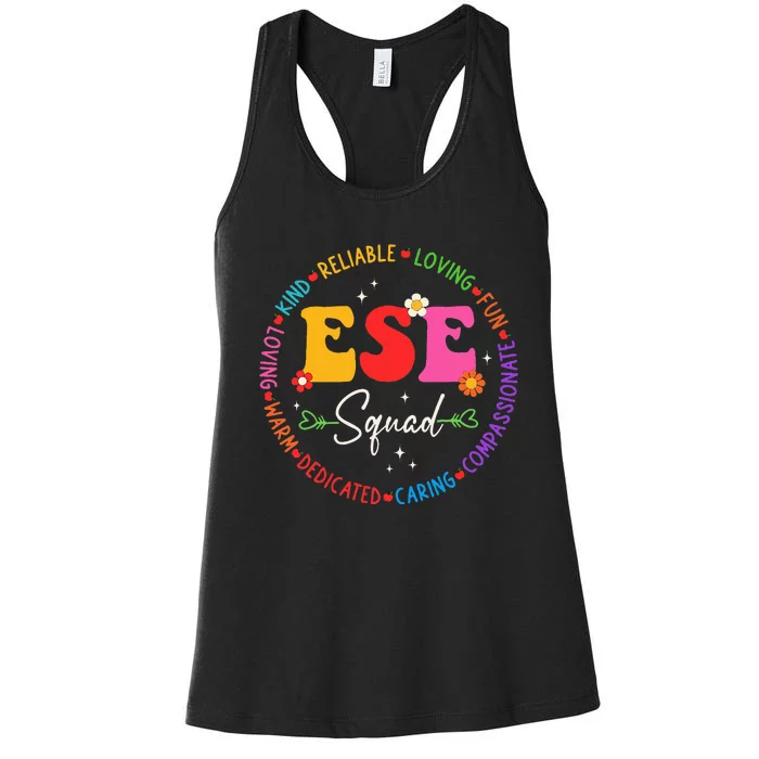 Ese Squad First Last Day Team Teacher Student Tribe Women's Racerback Tank