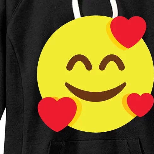 Emoticon Smiling Face With Hearts Women's Fleece Hoodie