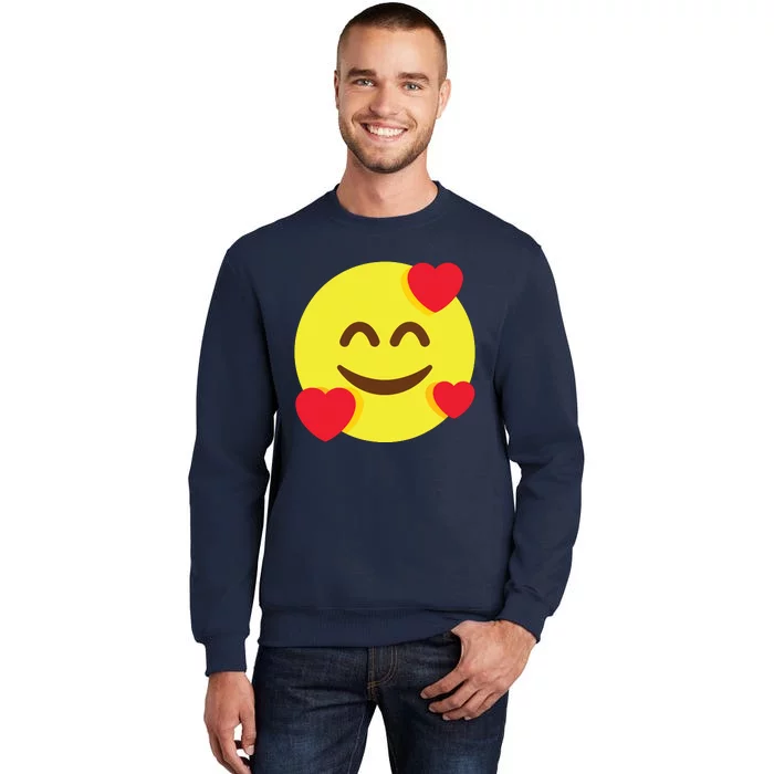 Emoticon Smiling Face With Hearts Tall Sweatshirt