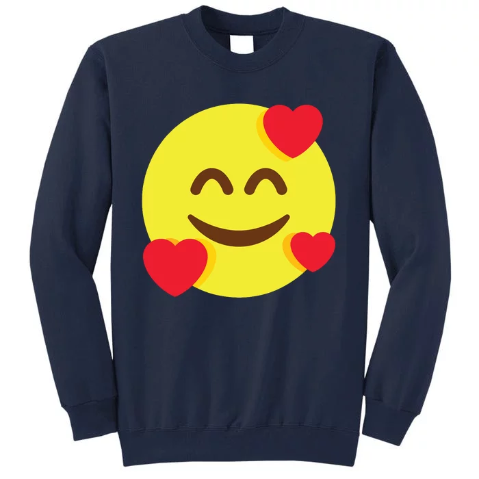 Emoticon Smiling Face With Hearts Tall Sweatshirt