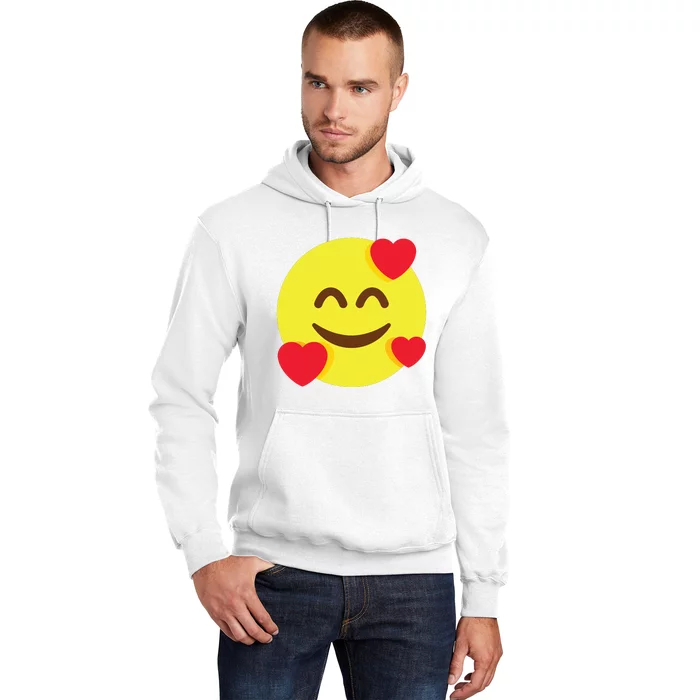 Emoticon Smiling Face With Hearts Hoodie