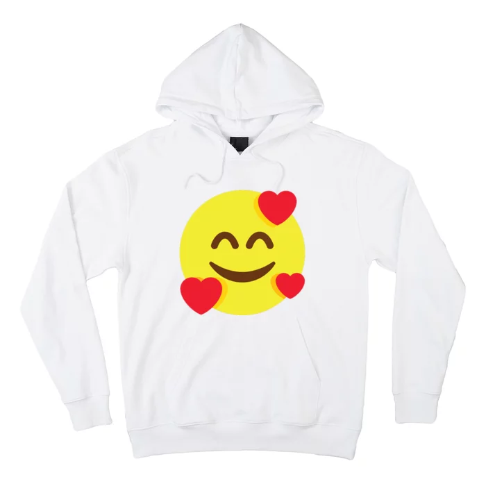 Emoticon Smiling Face With Hearts Hoodie