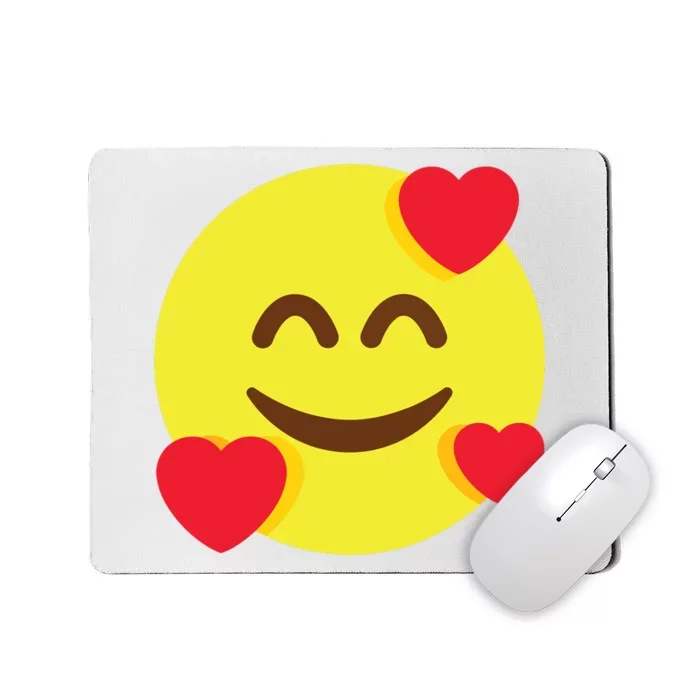 Emoticon Smiling Face With Hearts Mousepad