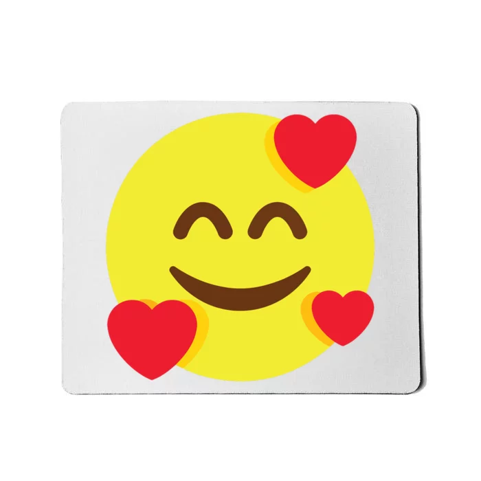 Emoticon Smiling Face With Hearts Mousepad